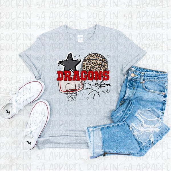 Dragons Leopard Basketball Tee