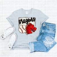 Custom School Mascot Baseball Tee