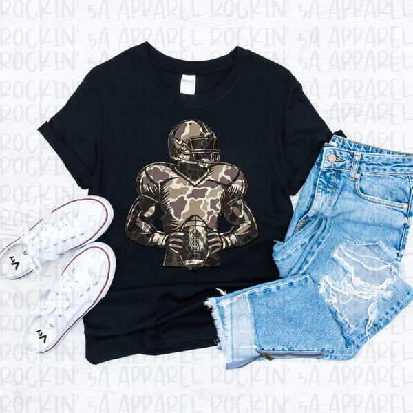 Camo Football Player Tee
