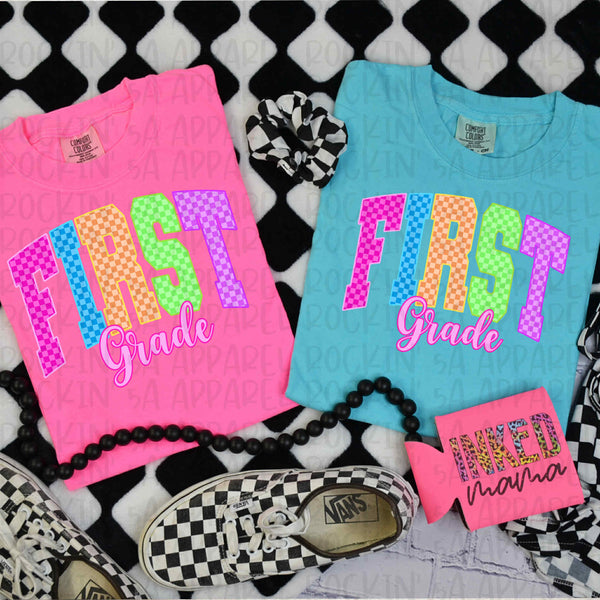 Neon Check Grade Tee