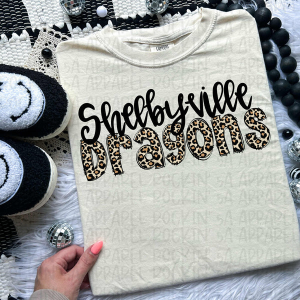 Script Leopard Mascot Tee