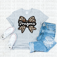 Custom Leopard Mascot Bow Tee