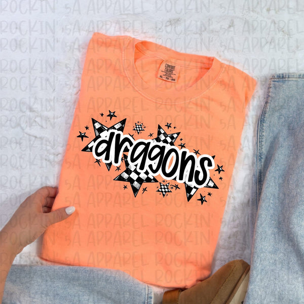 Custom Checkered Stars Mascot Tee