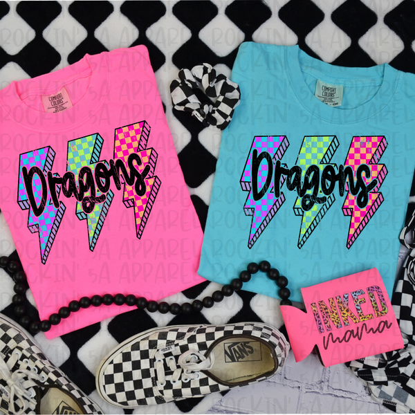 Checkered Bolt Mascot Tee