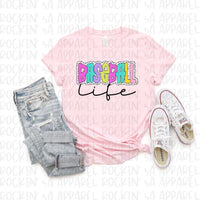 Neon Baseball Life Tee