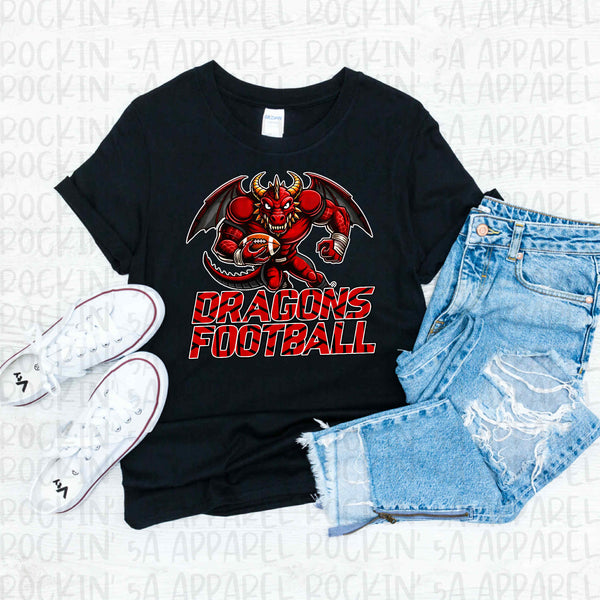Dragons Football Mascot Tee