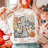 Give Thanks Floral Pumpkin Tee