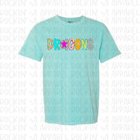 Neon Brushstroke Dragons Tee