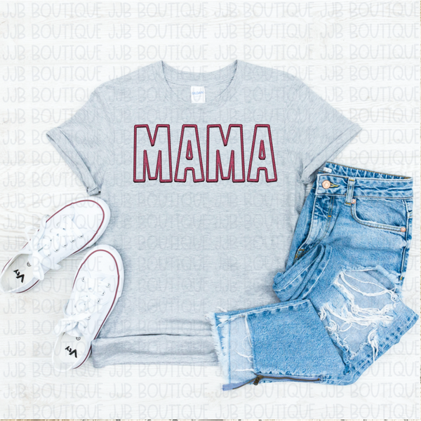 Faux Embroidery Mama Tee