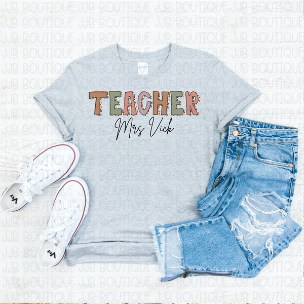 Custom Teacher Name Tee