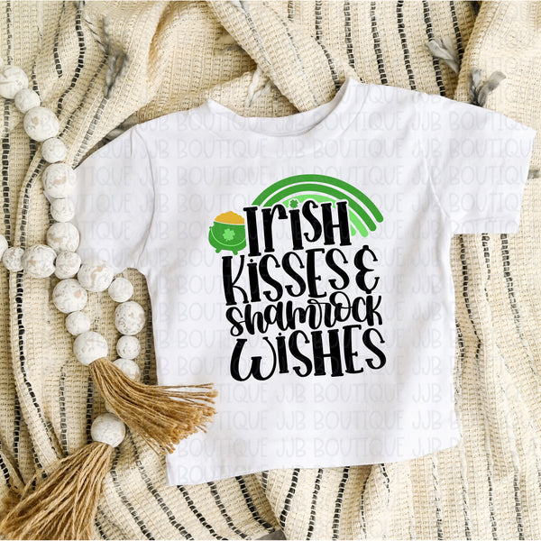 Irish Kisses & Shamrock Wishes Tee