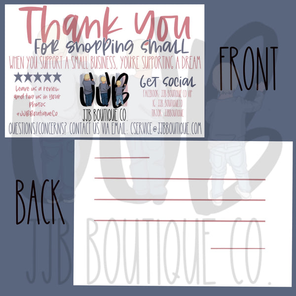 Double Sided Thank You Card Design